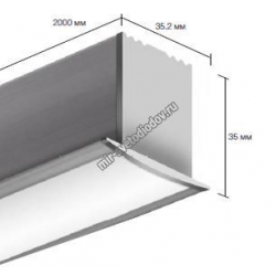 Врезной алюминиевый профиль для светодиодных лент LD profile – 17, 29463